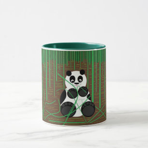 Urso de Panda na Caneca de Bambu