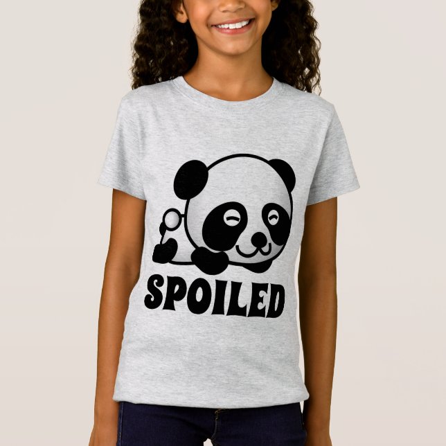 Urso de Panda SPOILED Meninas T-Shirts (Frente)