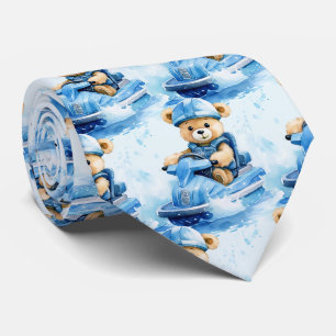 Urso de Pelúcia Azul Jet Ski Gravata