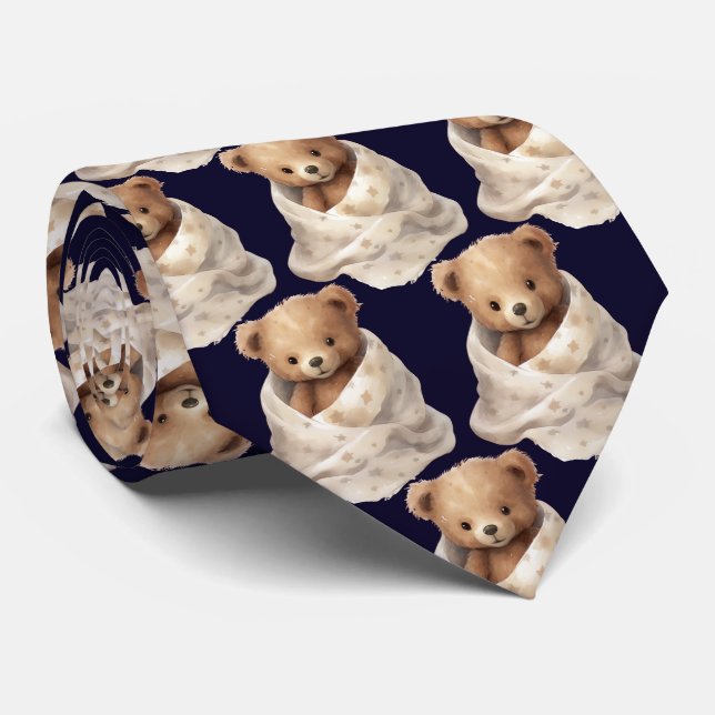 Urso de Pelúcia com Gravata de Cobertor (Rolled)