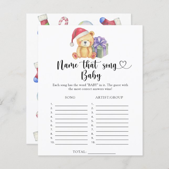 Urso de pelúcia de inverno - Chame essa canção (Frente/Verso)