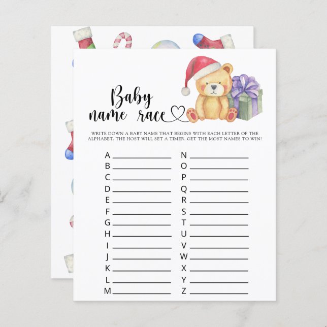 Urso de pelúcia de inverno - Jogo de corrida do no (Frente/Verso)