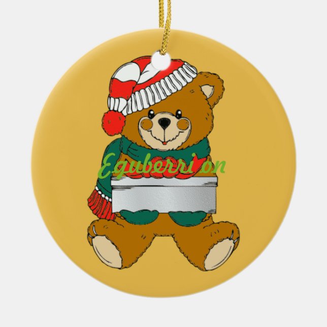 Urso de Pelúcia Enfeite de Natal (Frente)
