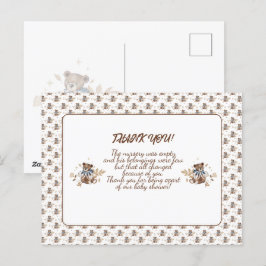 Urso de pelúcia marrom É um menino! Cartão postal 