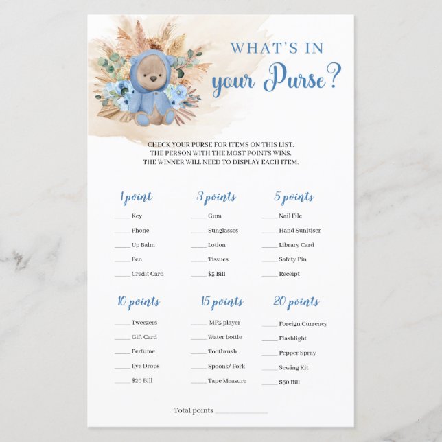 Urso de pelúcia tropical Boho O que está na sua bo (Frente)