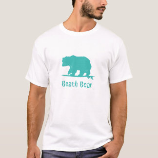 Urso de Praia andando numa onda, Wh T-Shirt