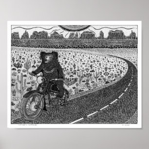 Urso de preguiça no poster do velomotor #2