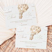 Urso de Teddy com Cartões de agradecimentos de Bal