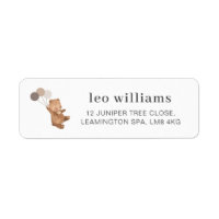 Urso de Teddy com Etiqueta de 3 Balões Marrons