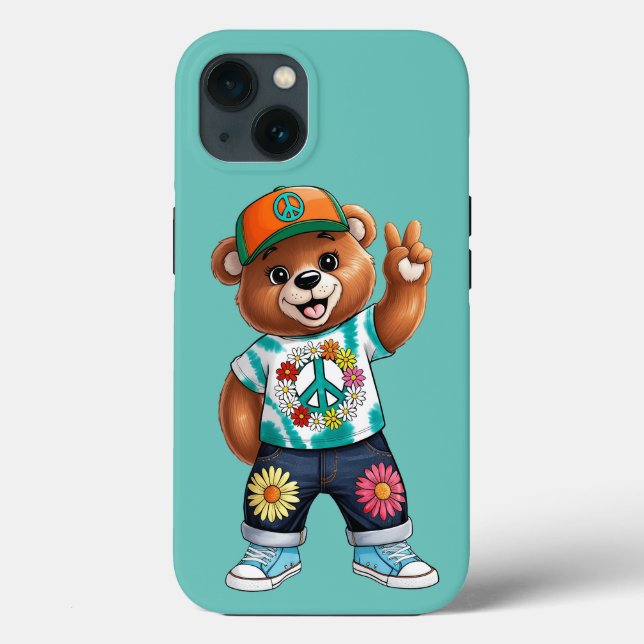 Urso de Teddy com roupa pacífica ocasional 1 (Verso)