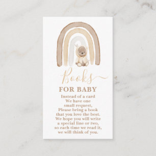 Urso de Teddy e Livros Arco-Íris para Cartão de Be