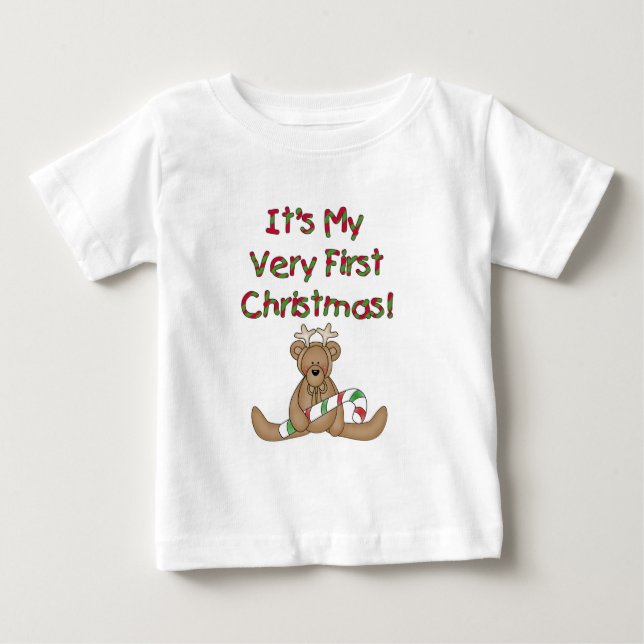 Urso de Teddy Muito 1 rua Camisetas de Natal e pre (Frente)