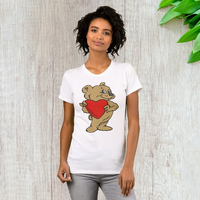 Urso De Teddy Segurando Camisa T De Uma Mulher Do  (Criador carregado)