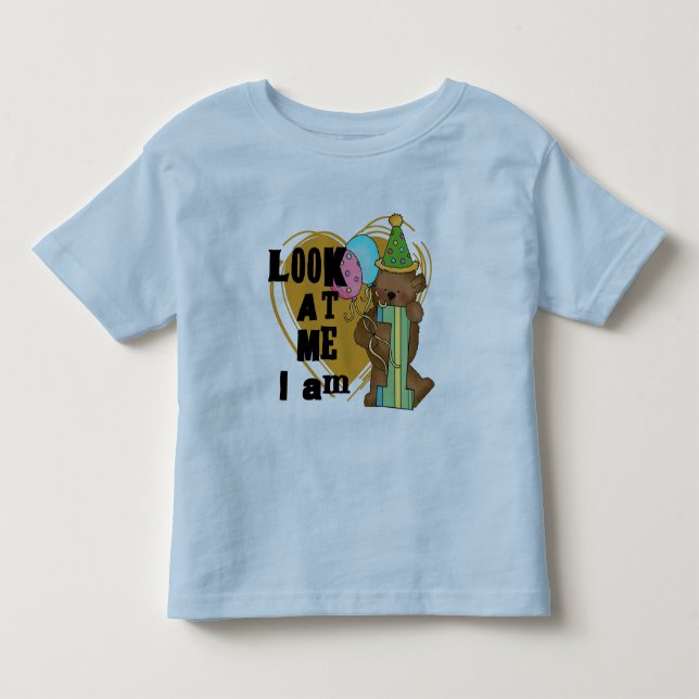 Urso de Teddy Sou 1 Camisetas de Aniversário e Pre (Frente)