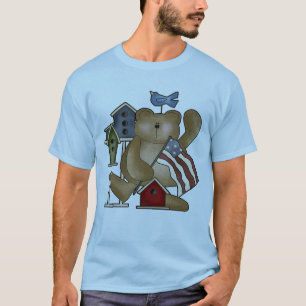 Urso de ursinho 4o de t-shirt de julho