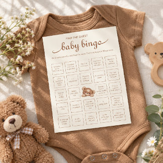 Urso de Wodland encontra o jogo de bingo do bebê c