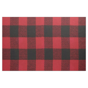 Urso de Xadrez Vermelho Buffalo, Tecido de Algodão