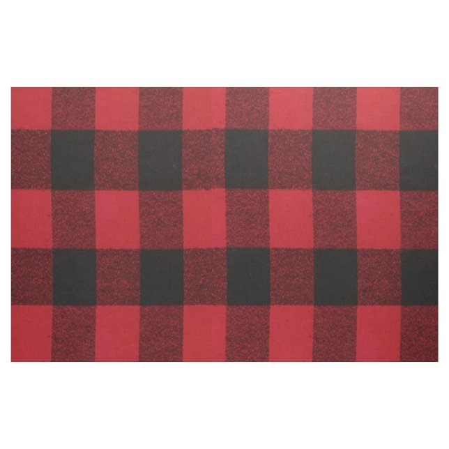 Urso de Xadrez Vermelho Buffalo, Tecido de Algodão (Jarda)