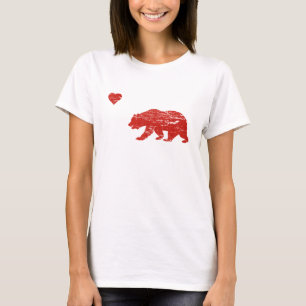 Urso do amor de Califórnia do vintage & t-shirt d