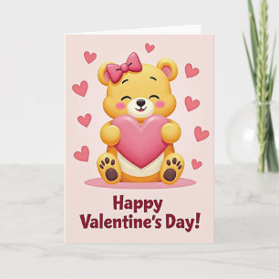 Urso do Dia dos Namorados Corações Cartão de Amor