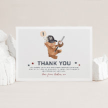 Urso do primeiro aniversario Rookie - Cartões de a