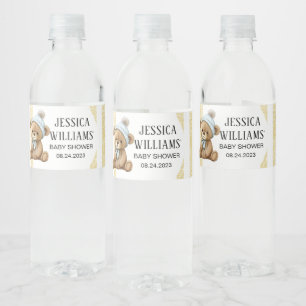 Urso Dourado com rótulos de garrafas de chá de fra