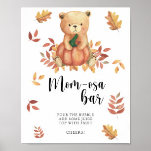 Urso e Abóbora \ Poster de bar Mãe-osa