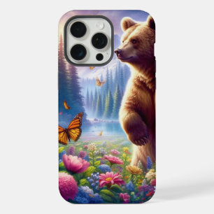 Urso e borboletas bonitos e coloridos