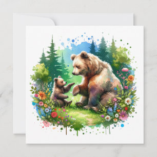 Urso e Cubo de Aquarela Cócitos