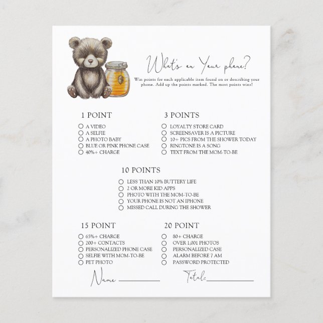 Urso e mel - O que há no seu jogo telefônico? (Frente)