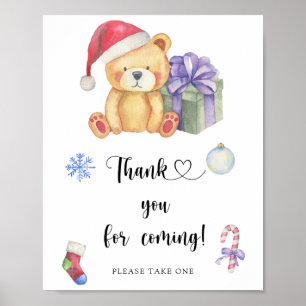 Urso e presente de Natal \ Obrigado por vir Poster