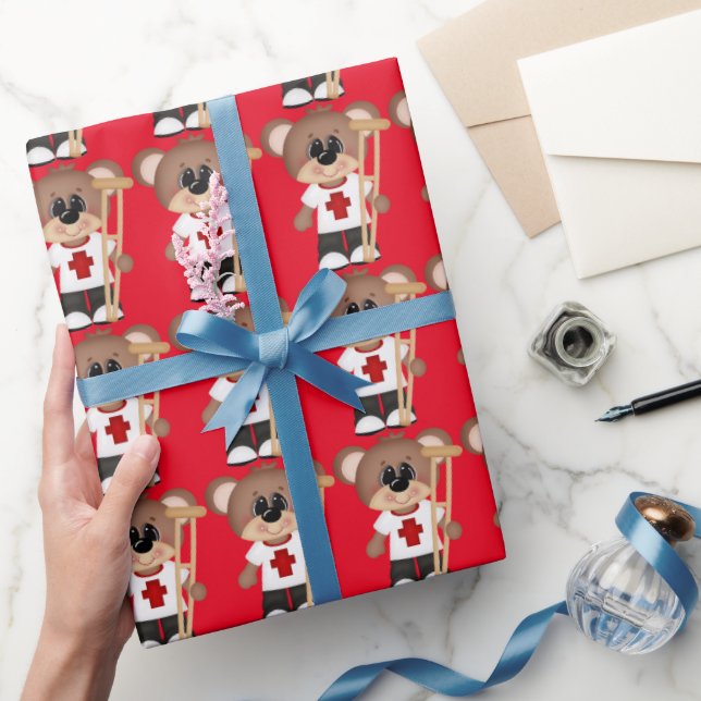 Urso EMT com papel de embrulho (Presentear)