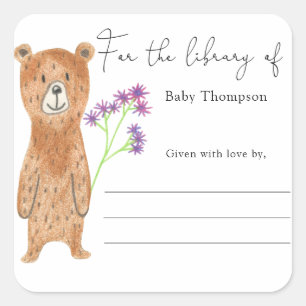 Urso - etiqueta para presente de baby shower