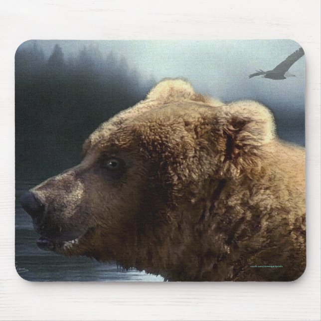 Urso Grizzly Amador de Arte Mousepad (Frente)