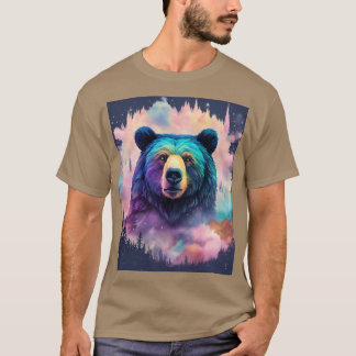 Urso Grizzly Majestoso na Camiseta Florestal"