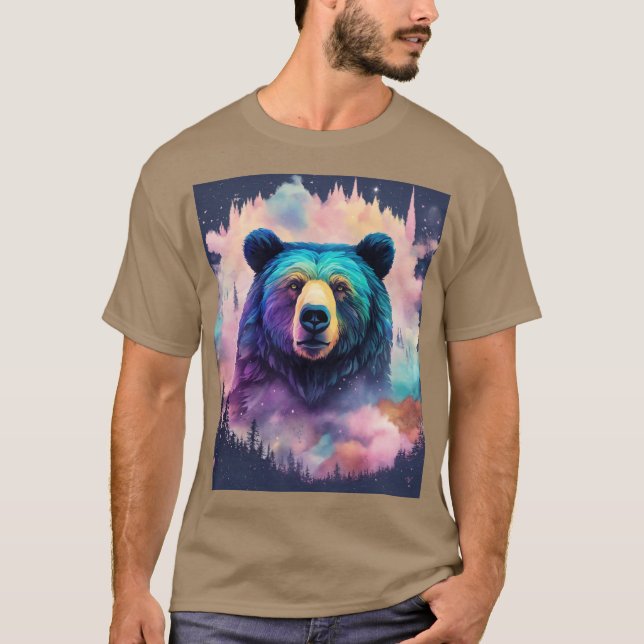 Urso Grizzly Majestoso na Camiseta Florestal" (Frente)