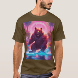 Urso Grizzly Majestoso na Camiseta Florestal"