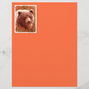 Urso Grizzly na Pintura de Arte Selvagem com Algas