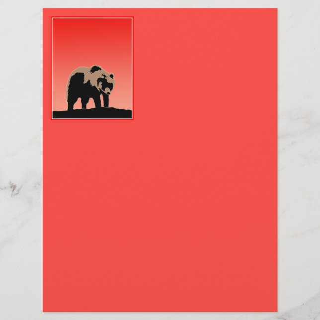 Urso Grizzly no Sunset - Arte original sobre a vid (Frente)