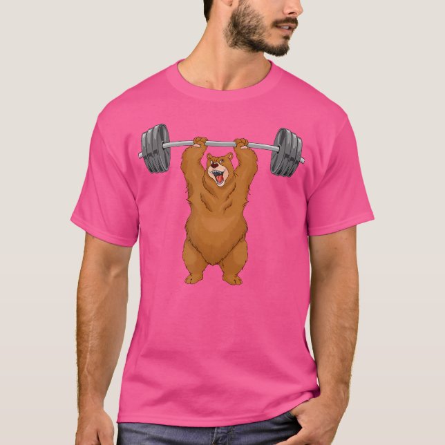 Urso Hlevante Camisa Montador de Porte Gym Powerlf (Frente)