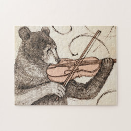 Urso Jogando Violin Jigsera Quebra-cabeça
