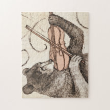 Urso Jogando Violin Jigsera Quebra-cabeça