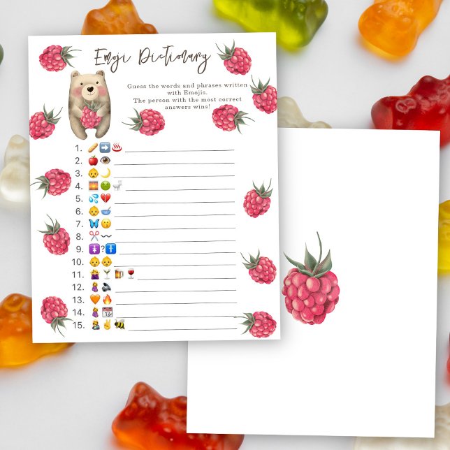 Urso - Jogo de adivinhação de emoji baby shower (Criador carregado)
