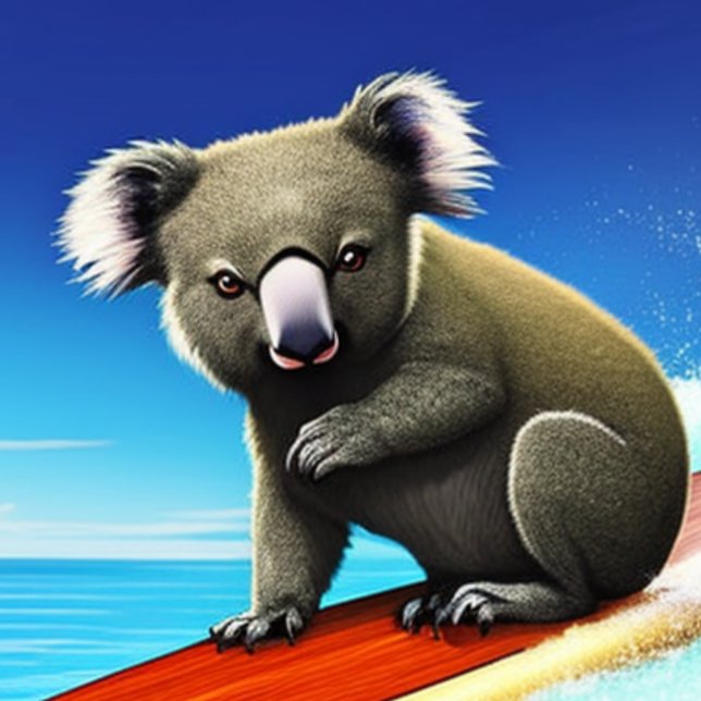 Urso Koala em um T-Shirt surfboard (Criador carregado)