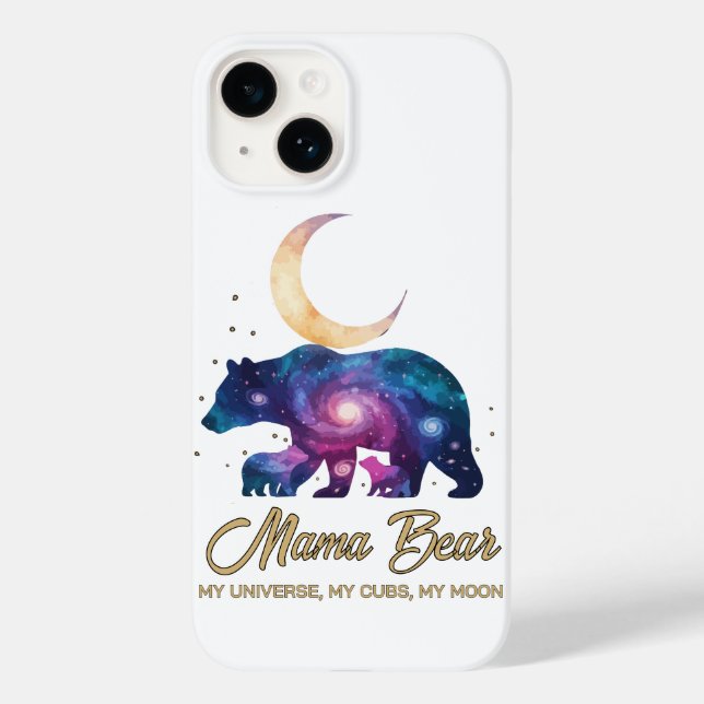 Urso Mamãe Galáxia & Silhueta da Lua dos Filhotes (Verso)