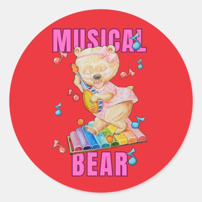 Urso Musical Adesivo (Frente)