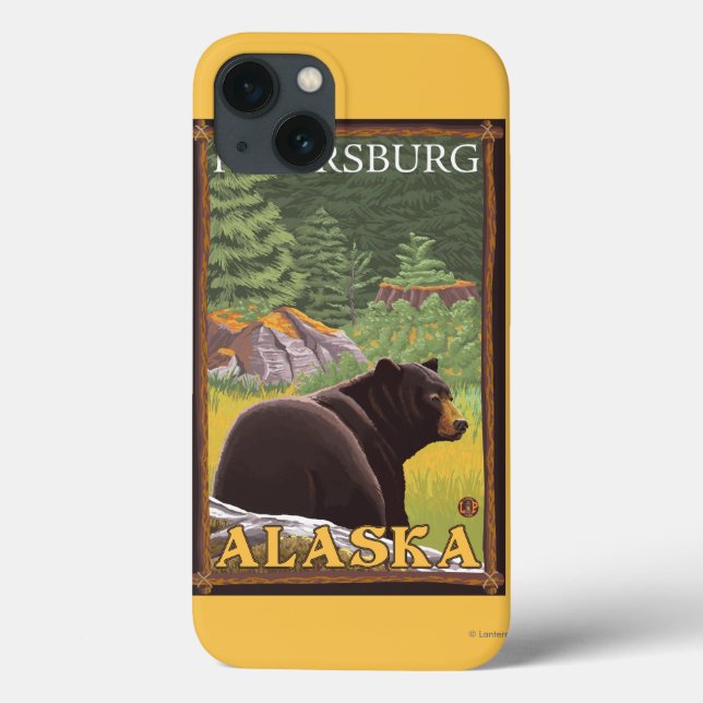 Urso Negro em Floresta - Petersburgo, Alasca (Verso)