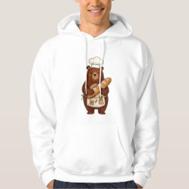 Urso Padeiro de Giz Fofo com Camiseta de Chef de P