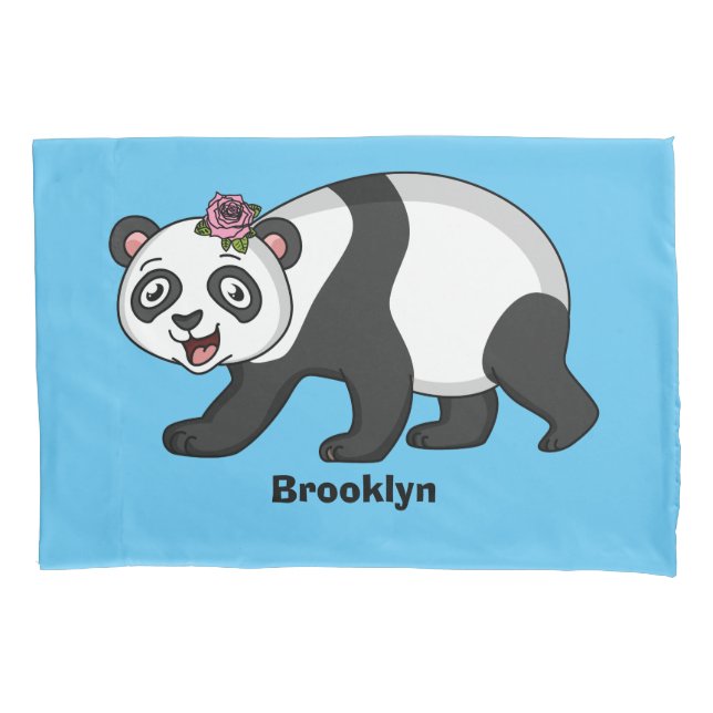 Urso panda bonito e feliz com desenho animado (Frente)