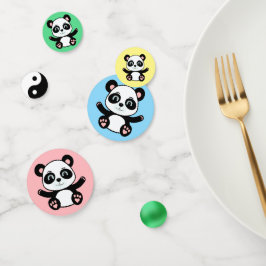 Urso panda fofo em multicolorido